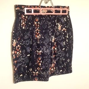 French Connection printed navy skirt